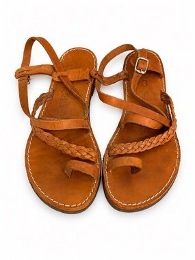Kouros Genuine Leather Greek Sandals – Women’s Size 8